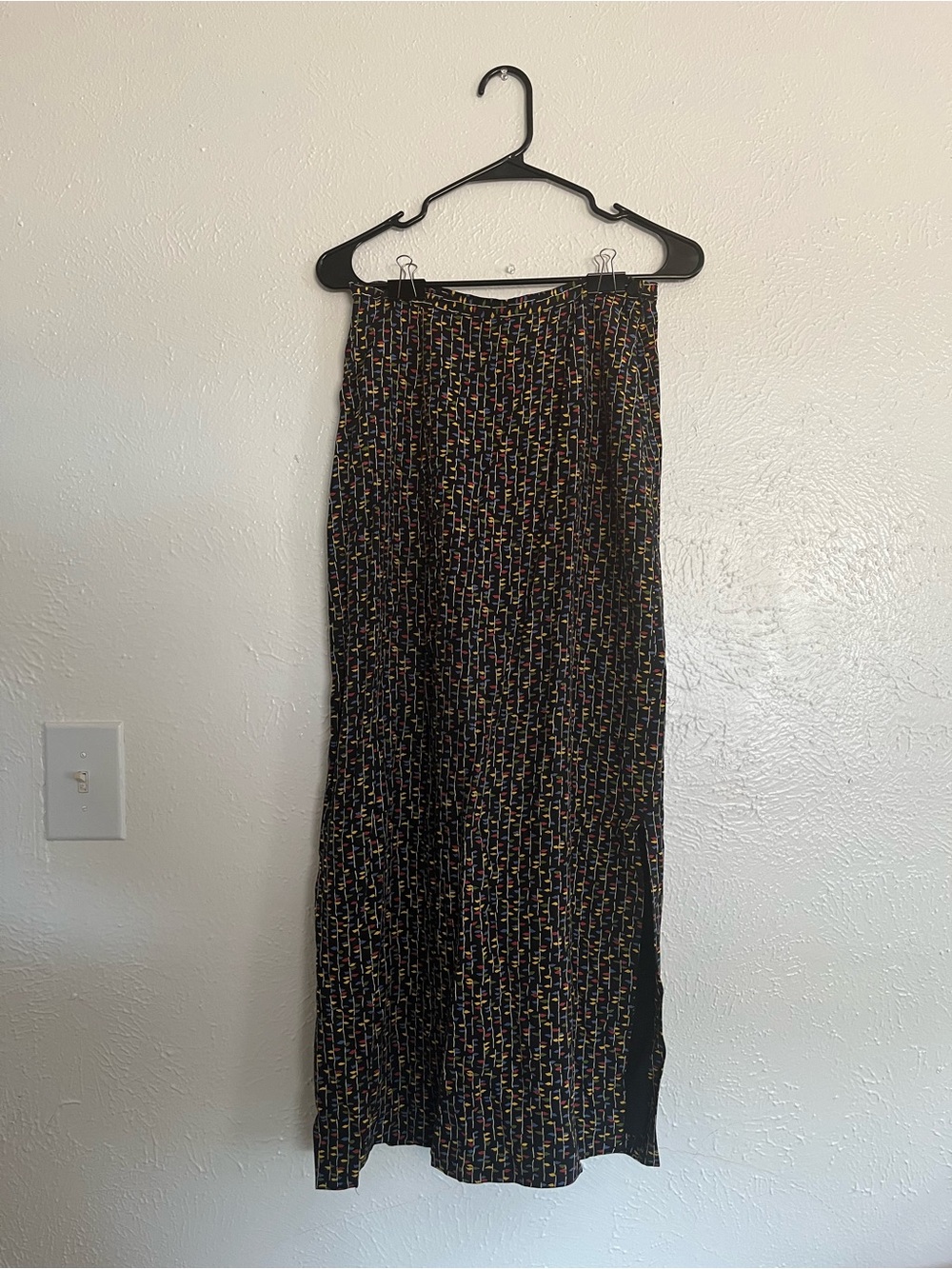 Black Multicolor Patterned Maxi Skirt - Women